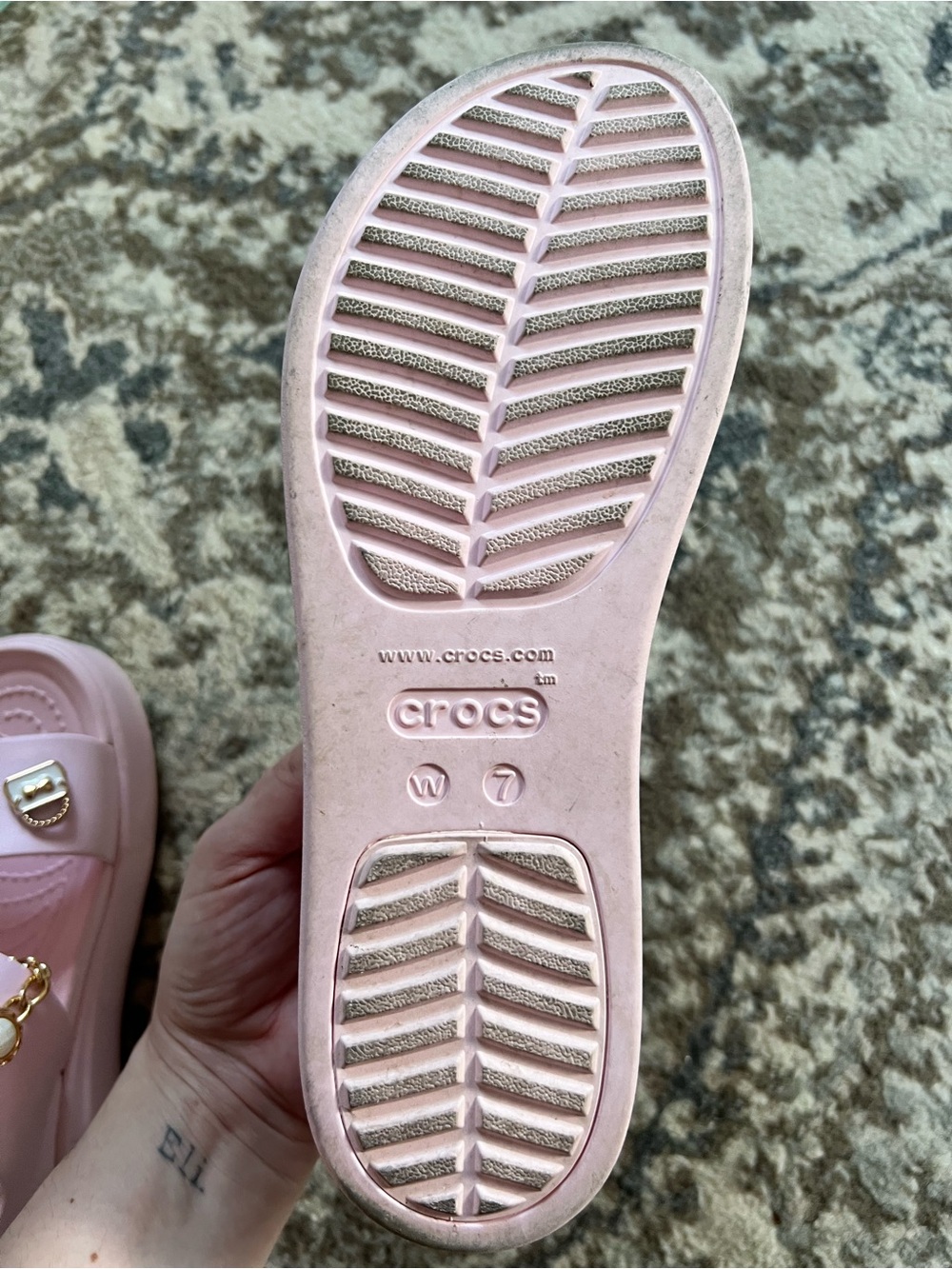CROCS pink wedge sandals - Picture 3 of 5